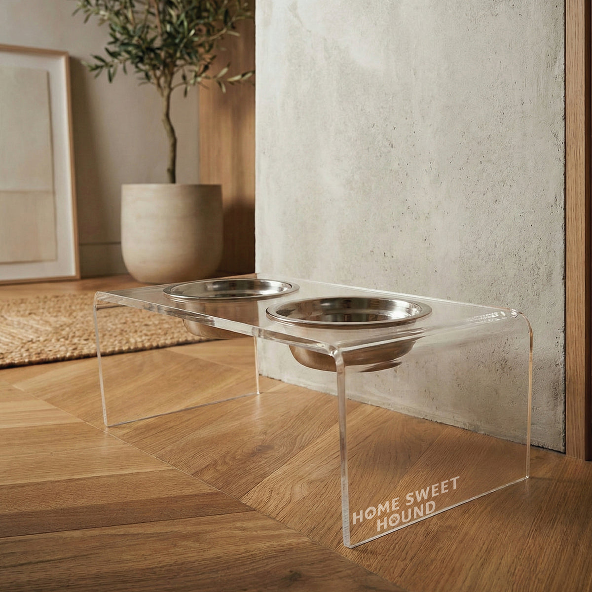 Acrylic Double Bowl Riser